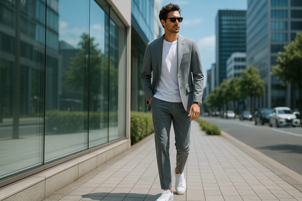 GUセットアップメンズの夏向けスタイル