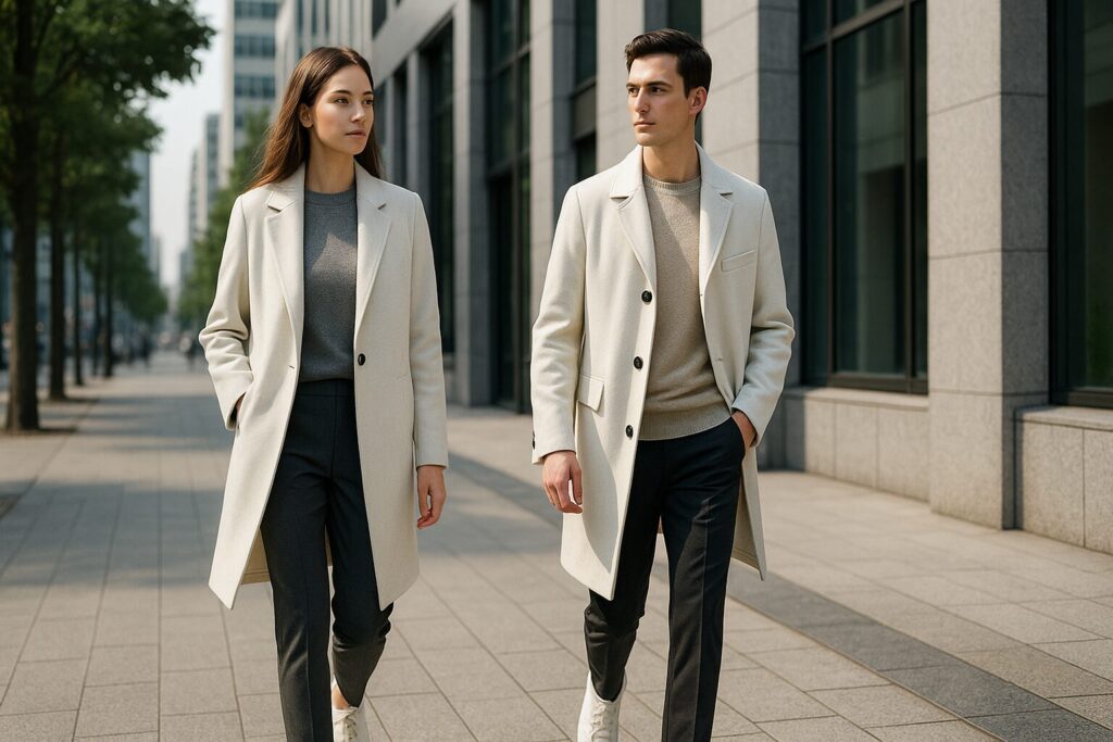 オフィスカジュアルに合うビジネス白コート