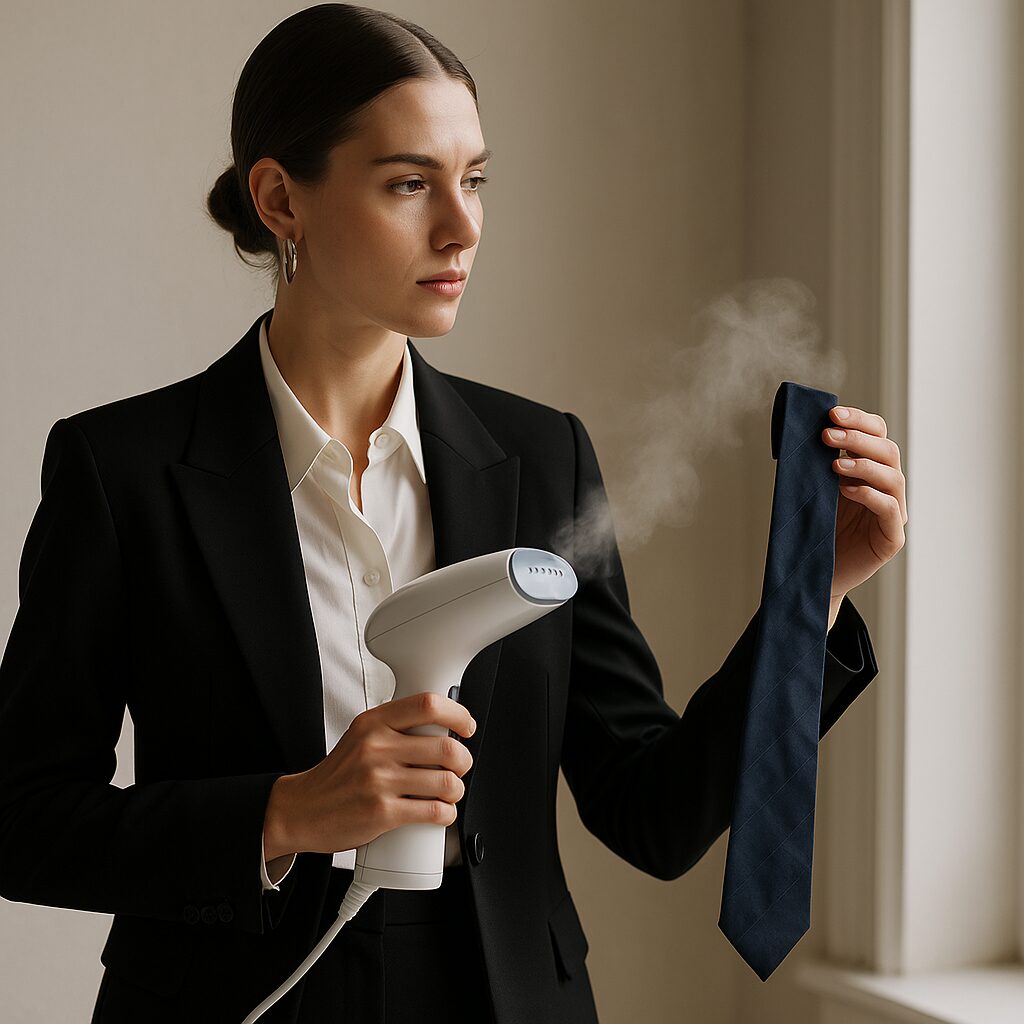 スチームでネクタイのシワを取る方法