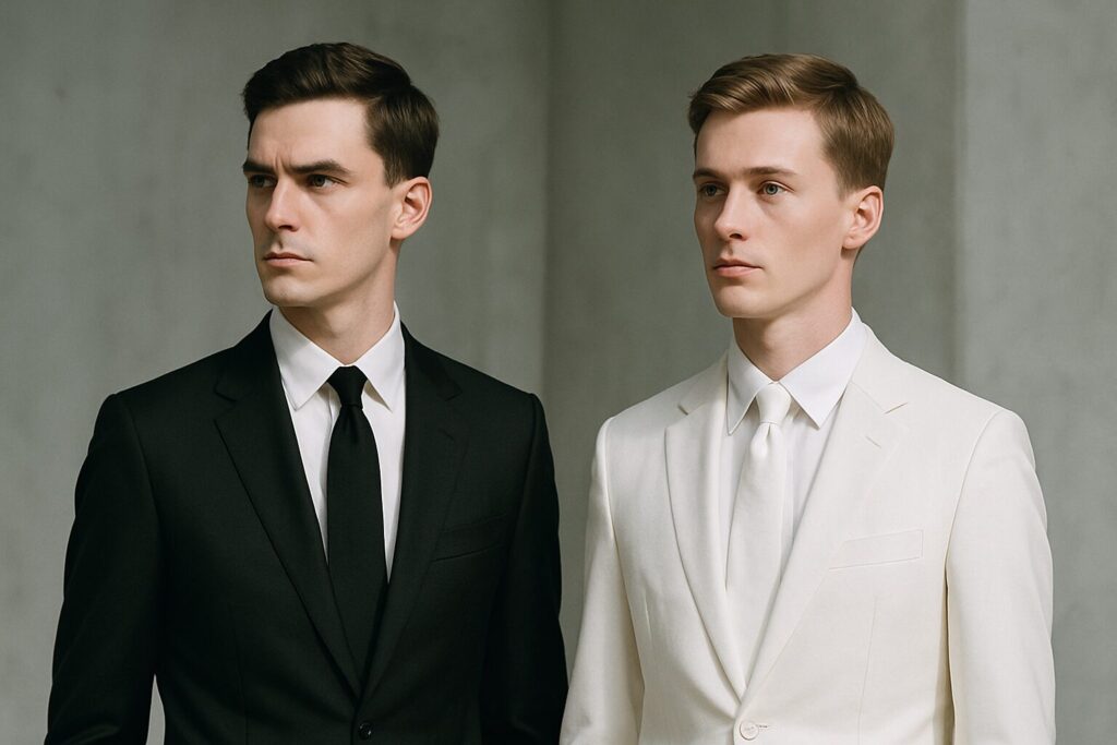 ネクタイの黒色と白色の選び方