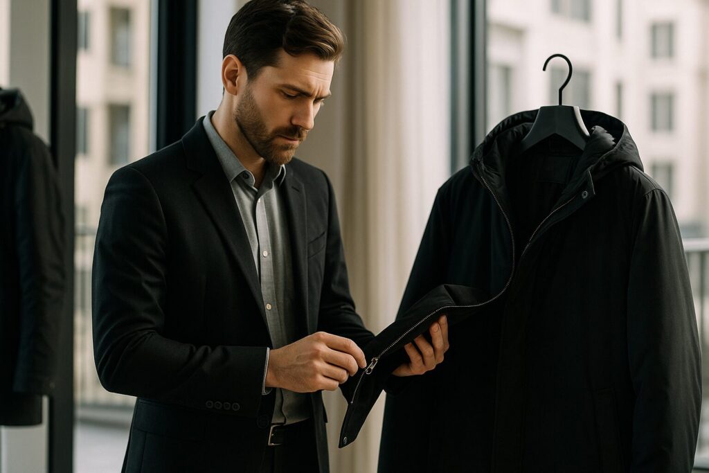 ビジネスコートのファスナー修理と買い替えの判断基準