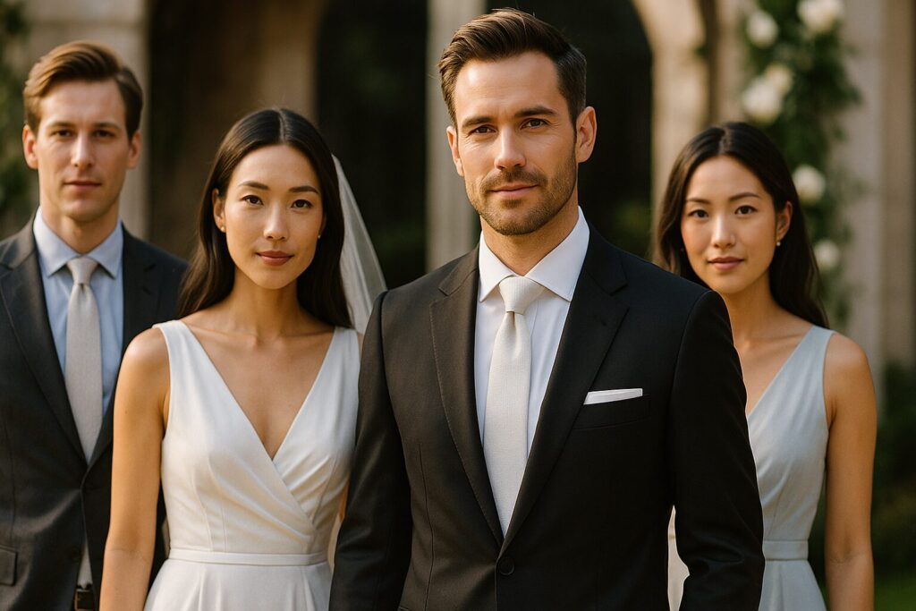 新郎と被らない白ネクタイの選び方