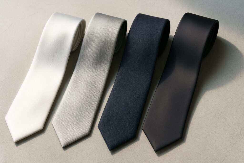 結婚式ネクタイのフォーマル度と素材比較