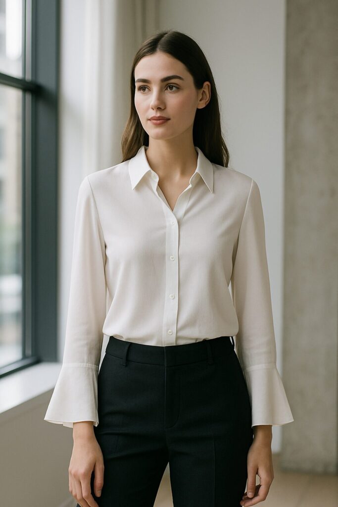 オフィスカジュアルはシャツブラウス