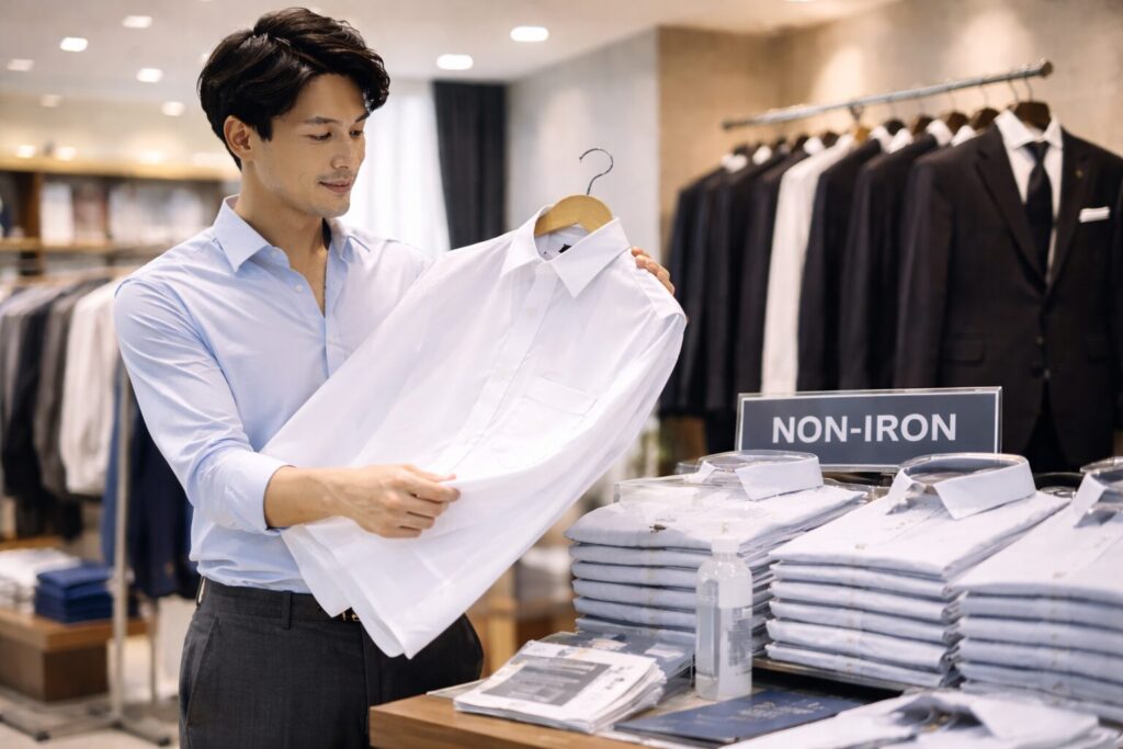 ノーアイロン対応の売ってる場所