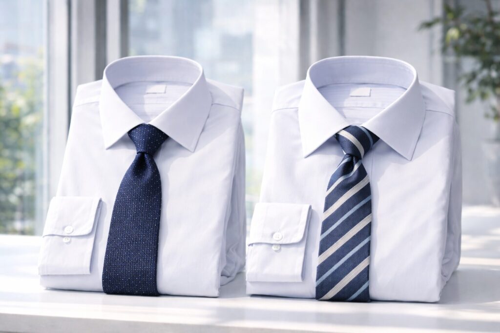 レギュラー襟とワイド襟