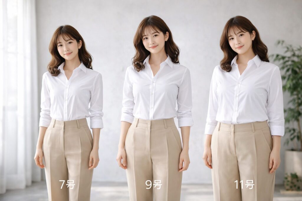 ワイシャツサイズレディース7号9号11号