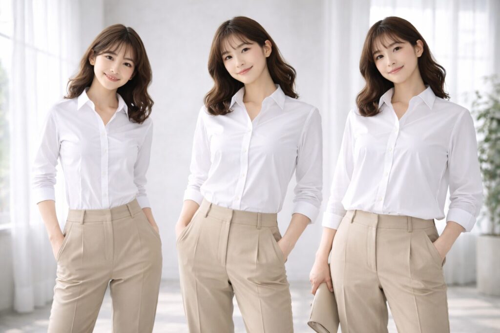 ワイシャツサイズレディースSML対応