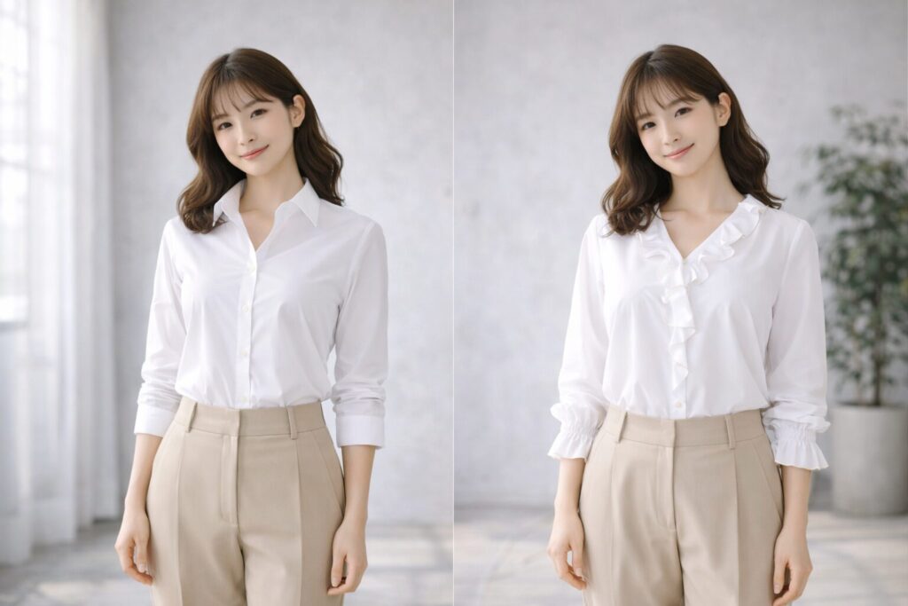 ワイシャツサイズレディースブラウス違い
