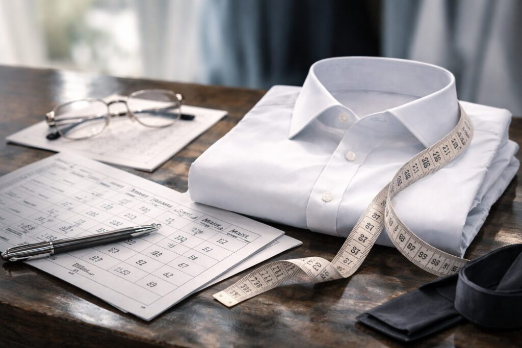 ワイシャツ号数とサイズ表の見方