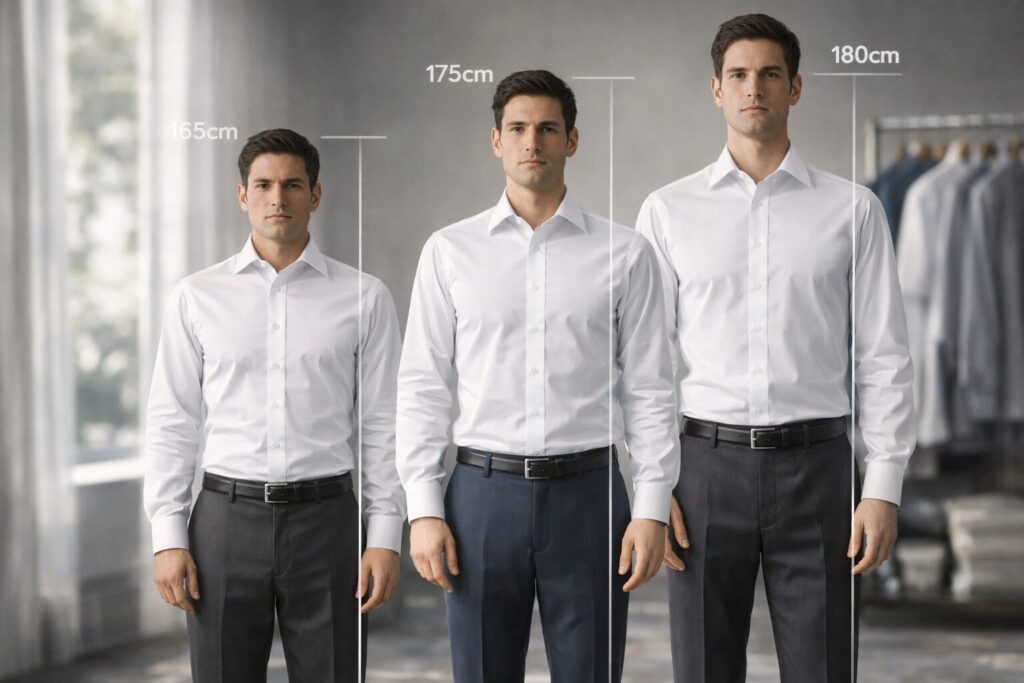 ワイシャツ号数と身長区分の考え方