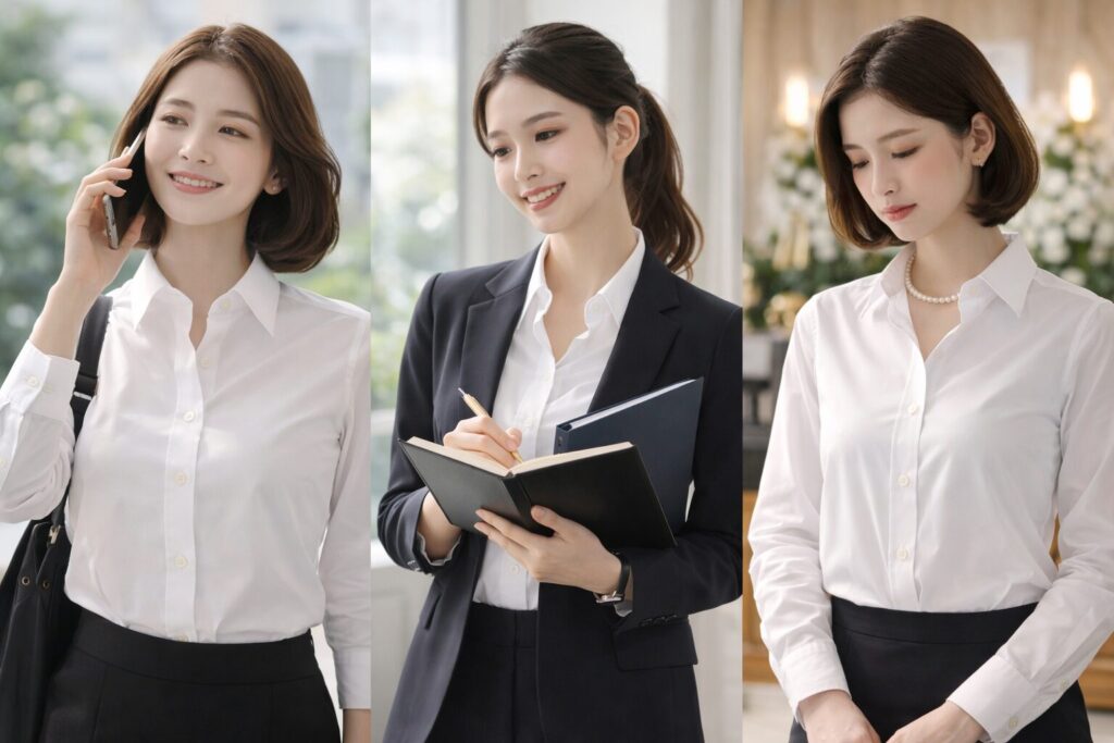 女性用ワイシャツのボタン就活注意点