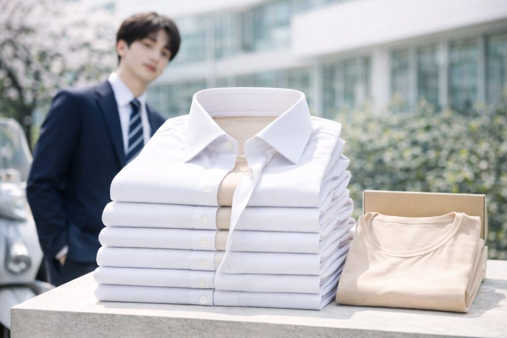 透けないインナーはベージュ