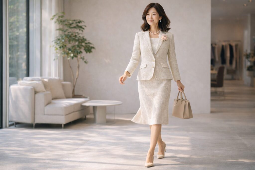 ツイード素材とストレッチ