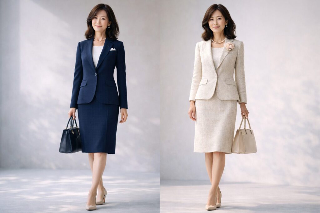 ネイビーとベージュの色