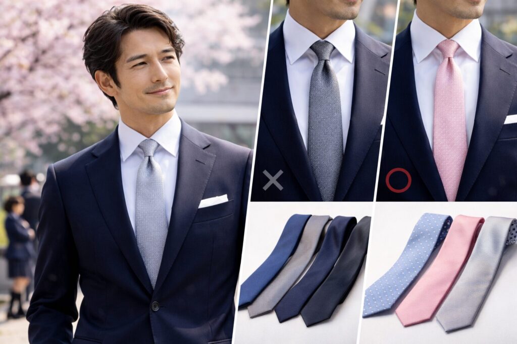 ネクタイの色選びで祝福感を出す