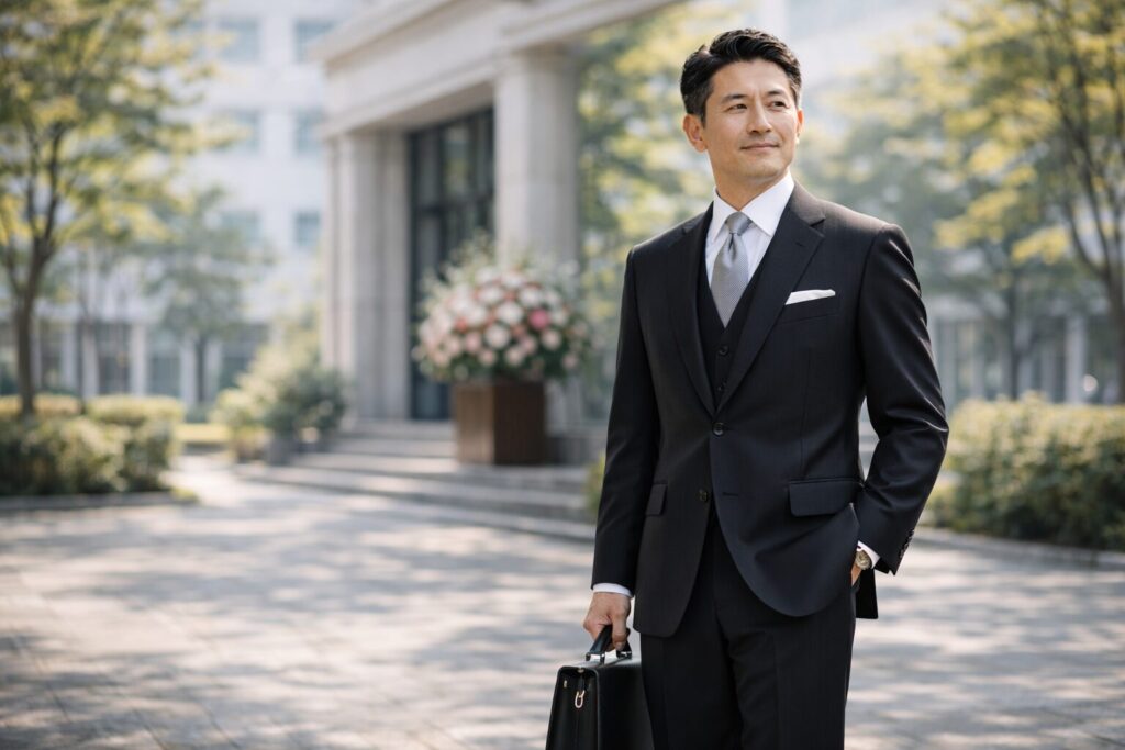 ブラックスーツは喪服注意