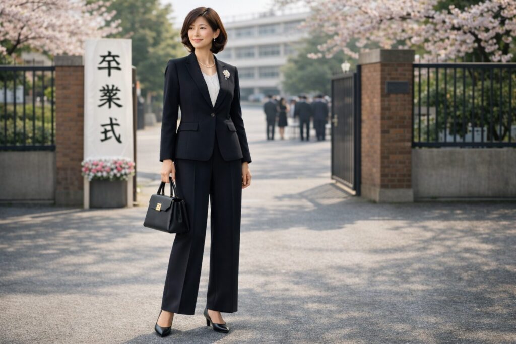 ワイドパンツで下半身カバー