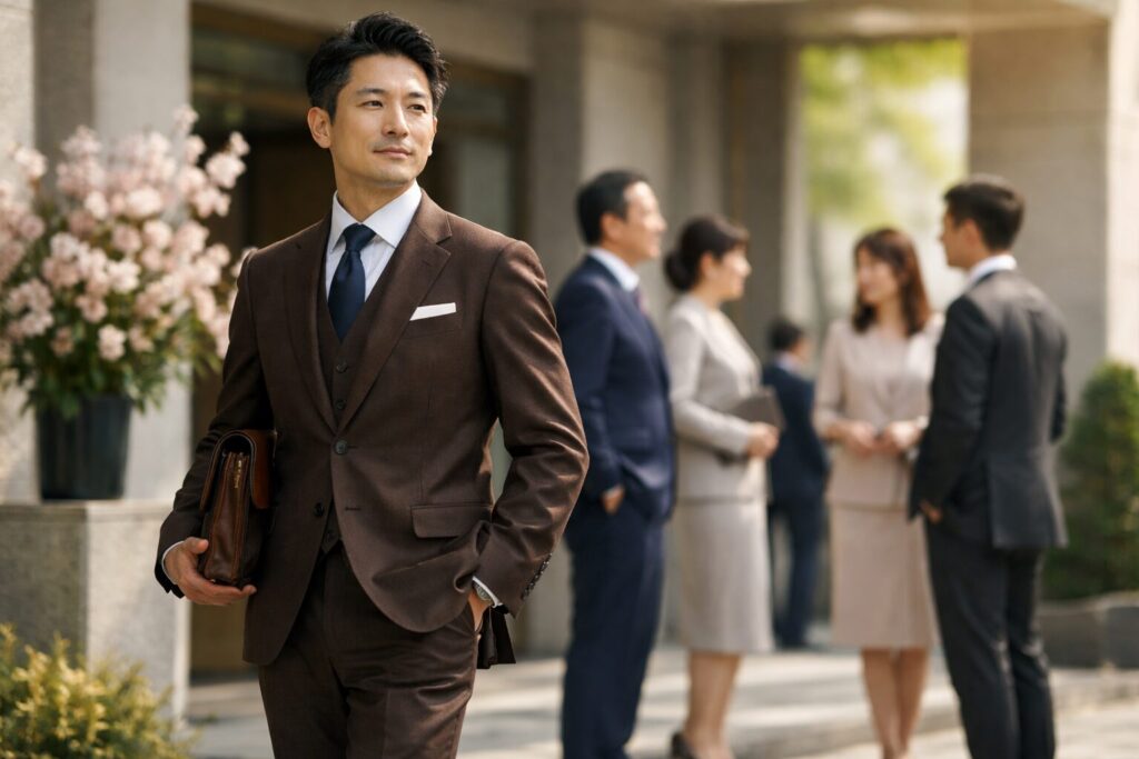 卒業式で父親の茶色スーツはマナー違反か