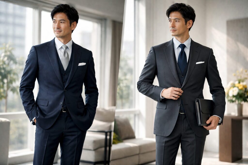 卒業式スーツ父親40代に合う色選び