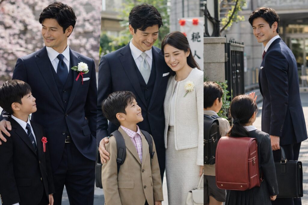 卒業式スーツ父親40代の入学式着回し