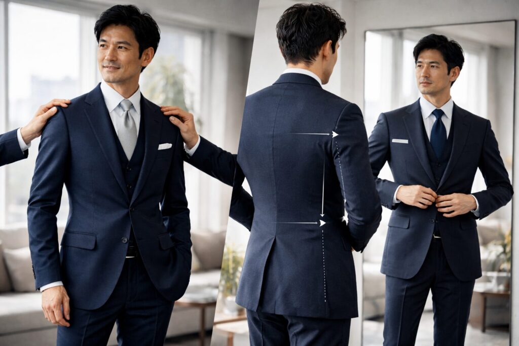 卒業式スーツ父親40代の正しいサイズ感