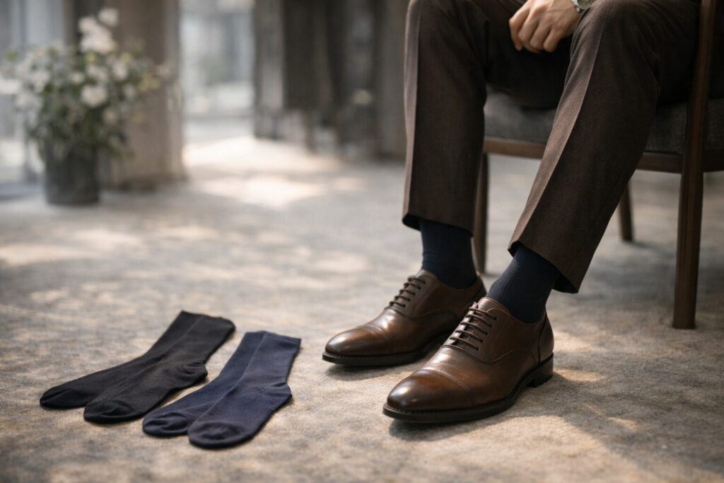 卒業式父親スーツで失敗しない靴下選び