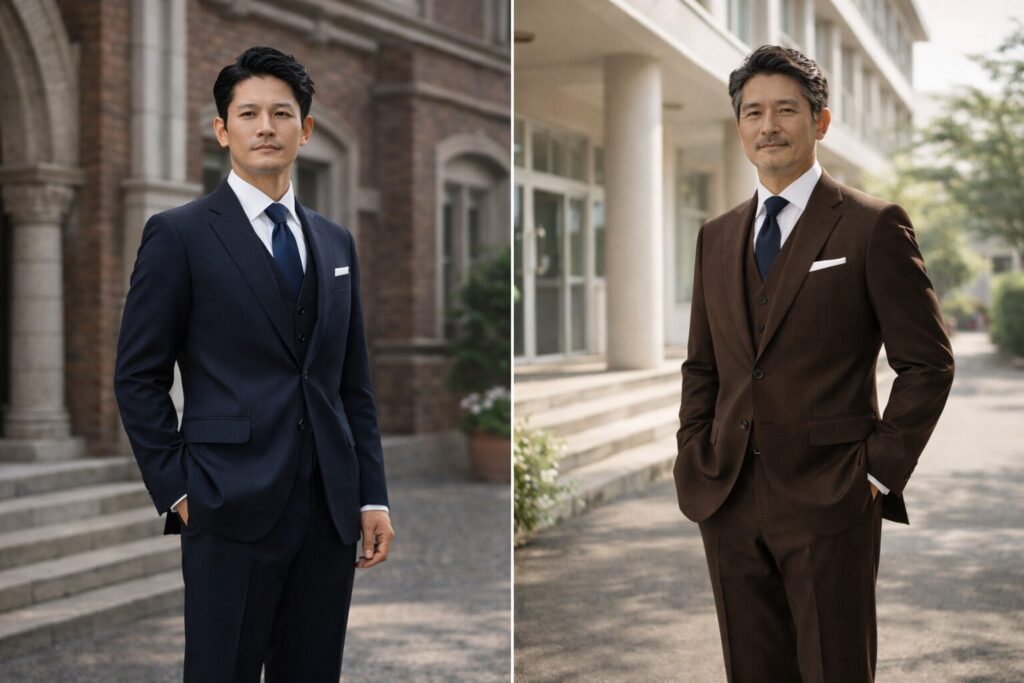 卒業式父親スーツの私立公立の違い