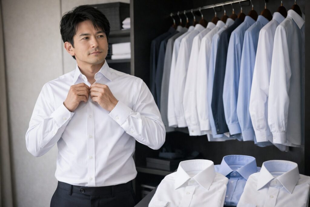 父親シャツは白がマナー