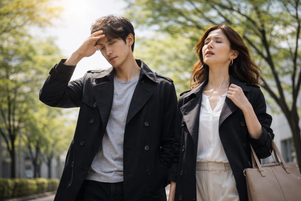 4月の黒トレンチは暑苦しい？