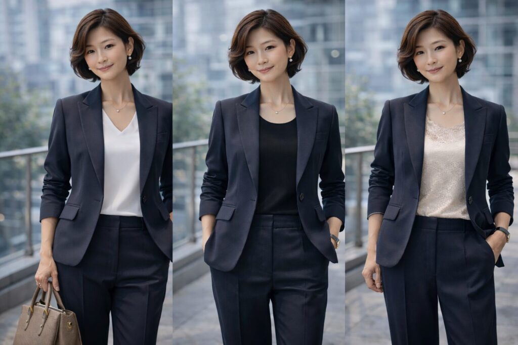 50代女性管理職スーツインナーコーデ術