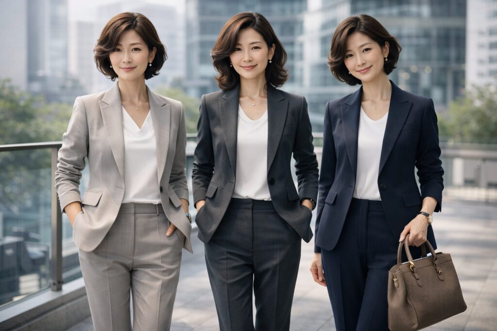 50代女性管理職スーツ色選びと印象戦略