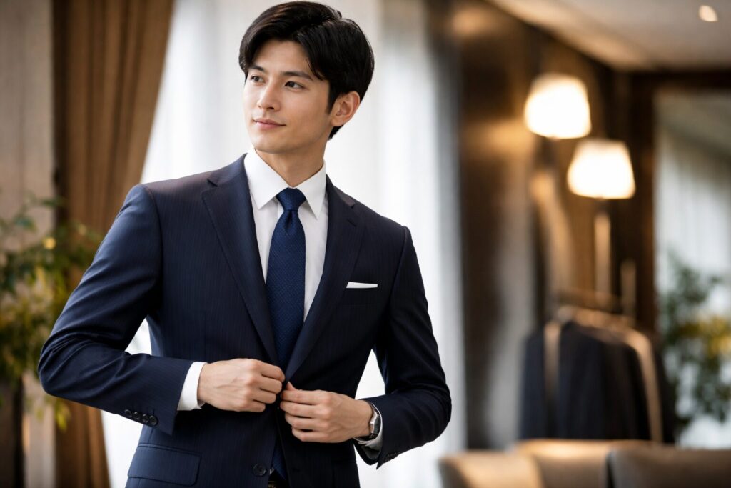 シャドーストライプは入社式向き