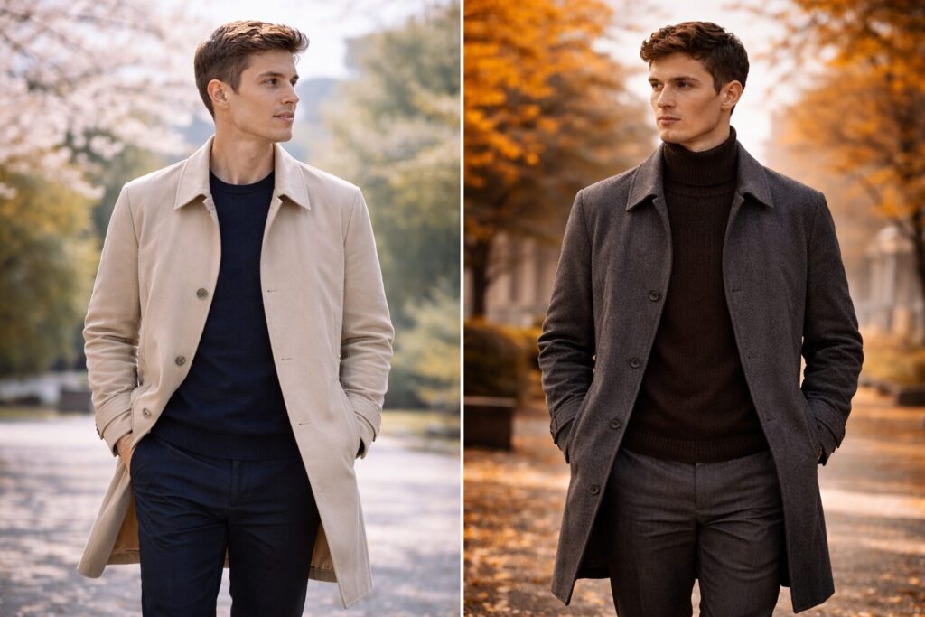 ステンカラー春秋の違い