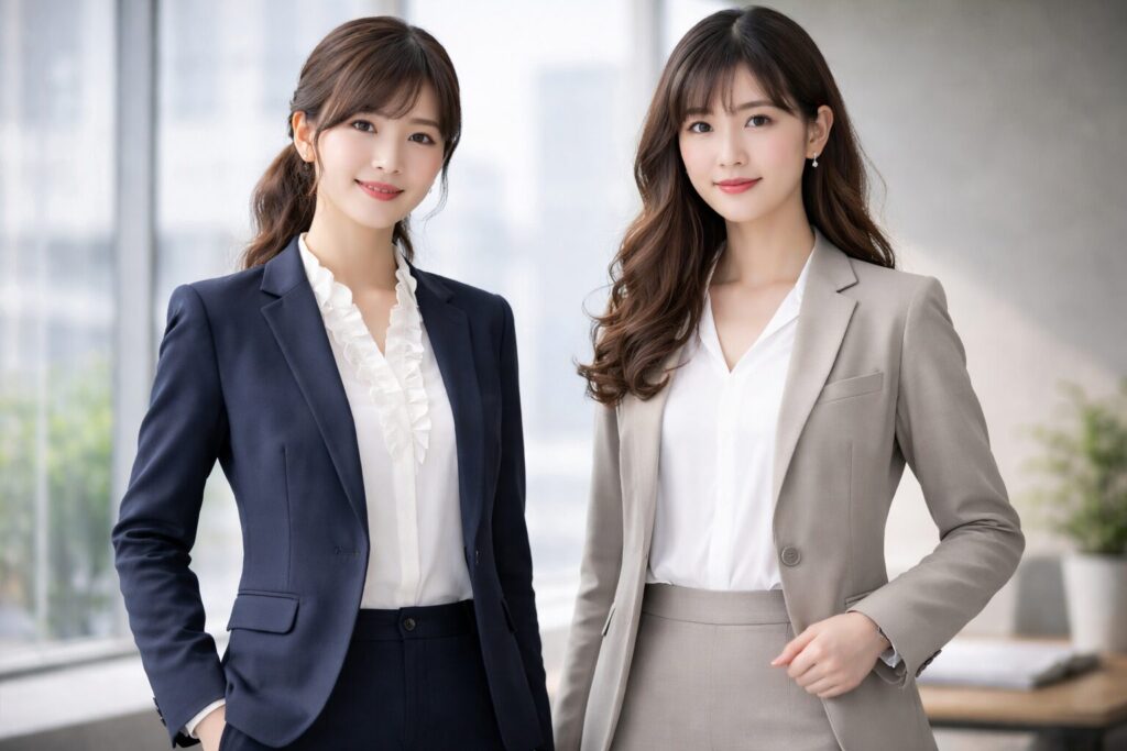 スーツのインナーは白が基本