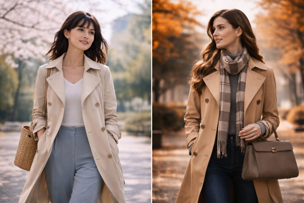 トレンチで見る春秋の違い