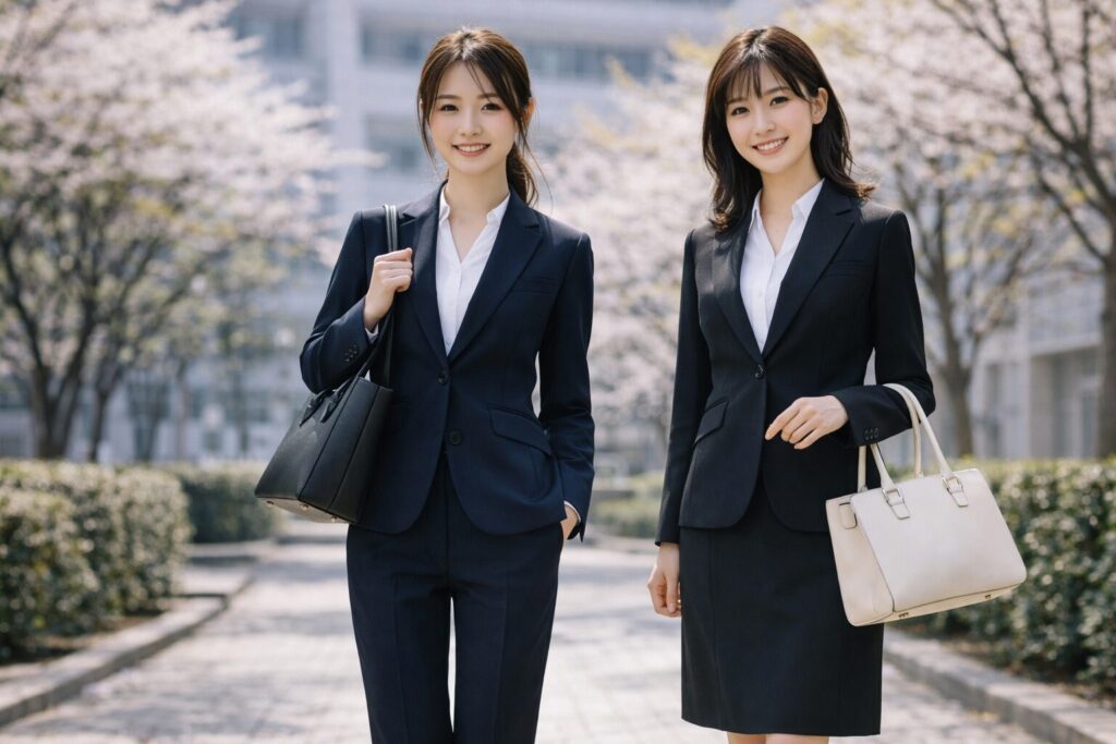 パンツスーツとスカート比較