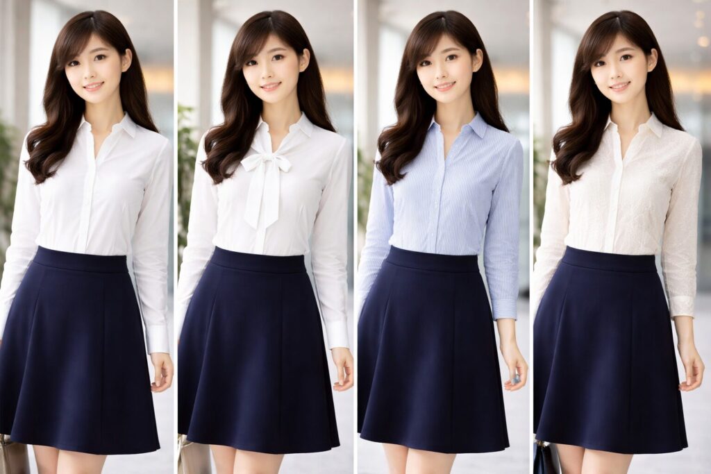 フレアスカートに合うブラウス