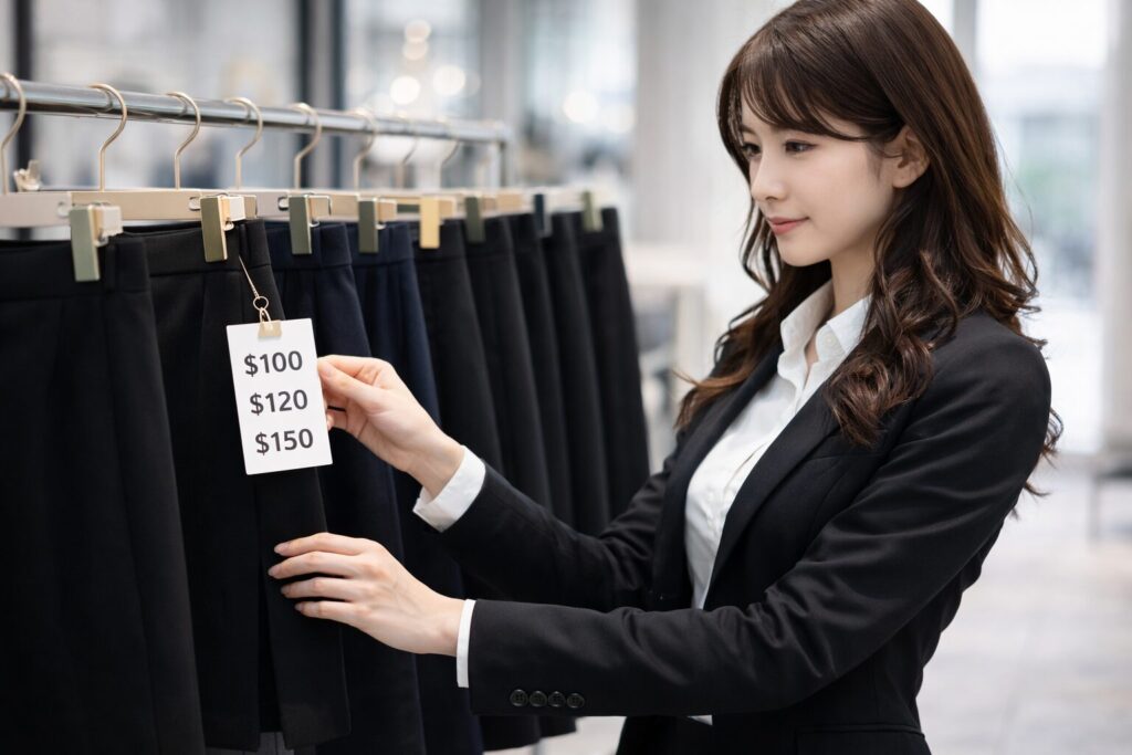 リクルートスーツ スカート購入相場