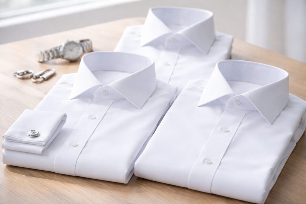 入社式のシャツは白が基本