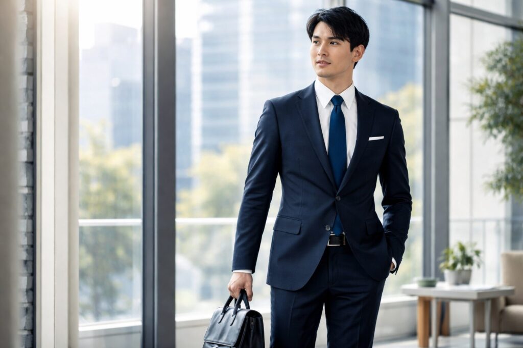 入社式のスーツはネイビーが定番
