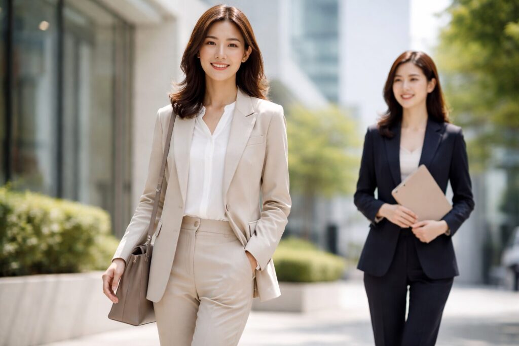 入社式のスーツは女性もユニクロで安心