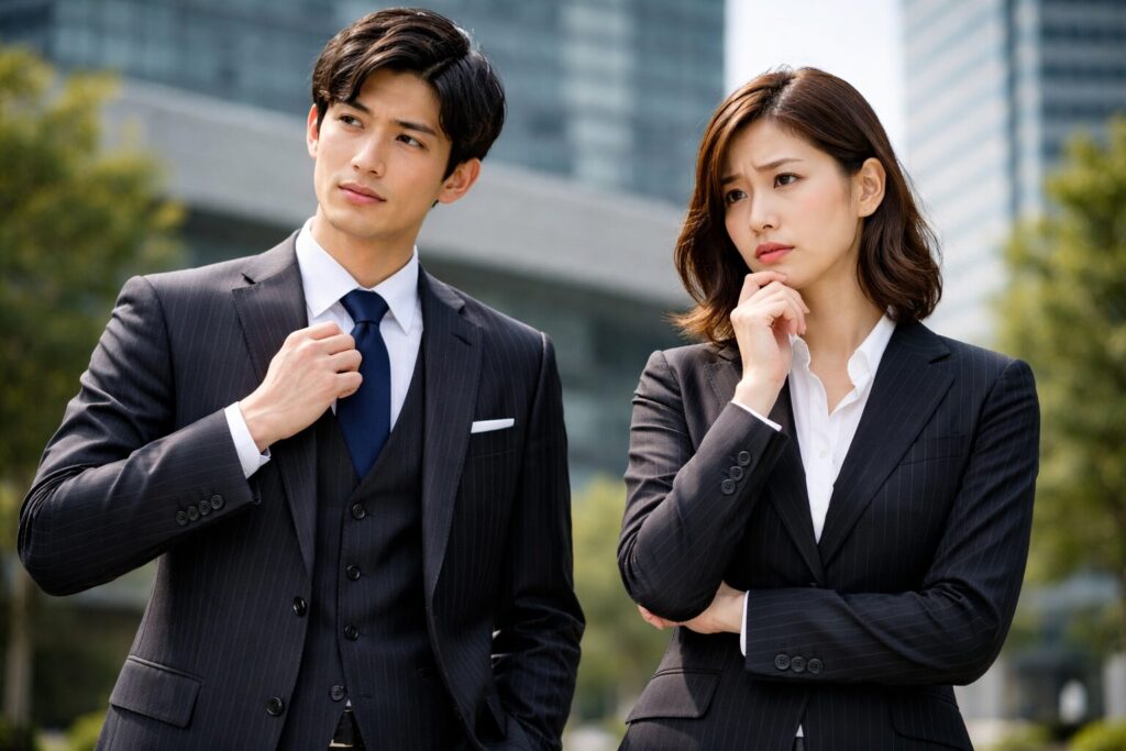 入社式スーツでストライプはダメ？