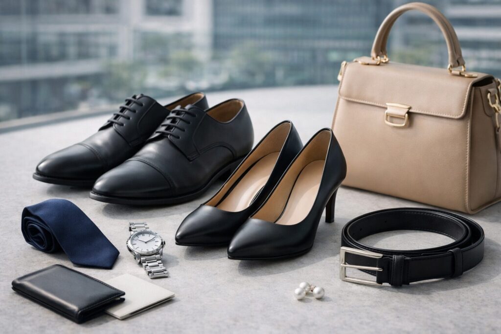 入社式スーツに合う靴と小物