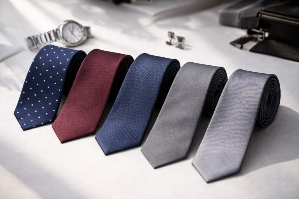 入社式スーツのネクタイ合わせ方