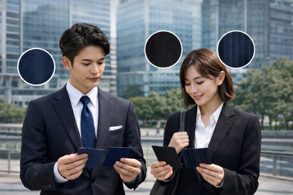 入社式スーツの色と柄の基本