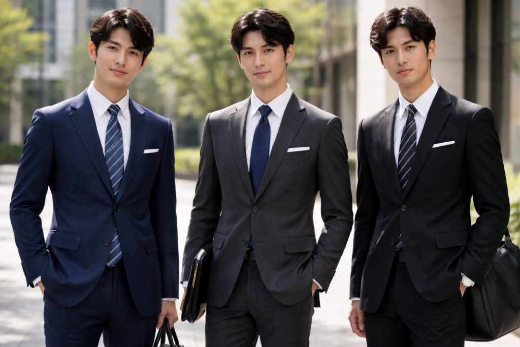 入社式スーツの色の基本