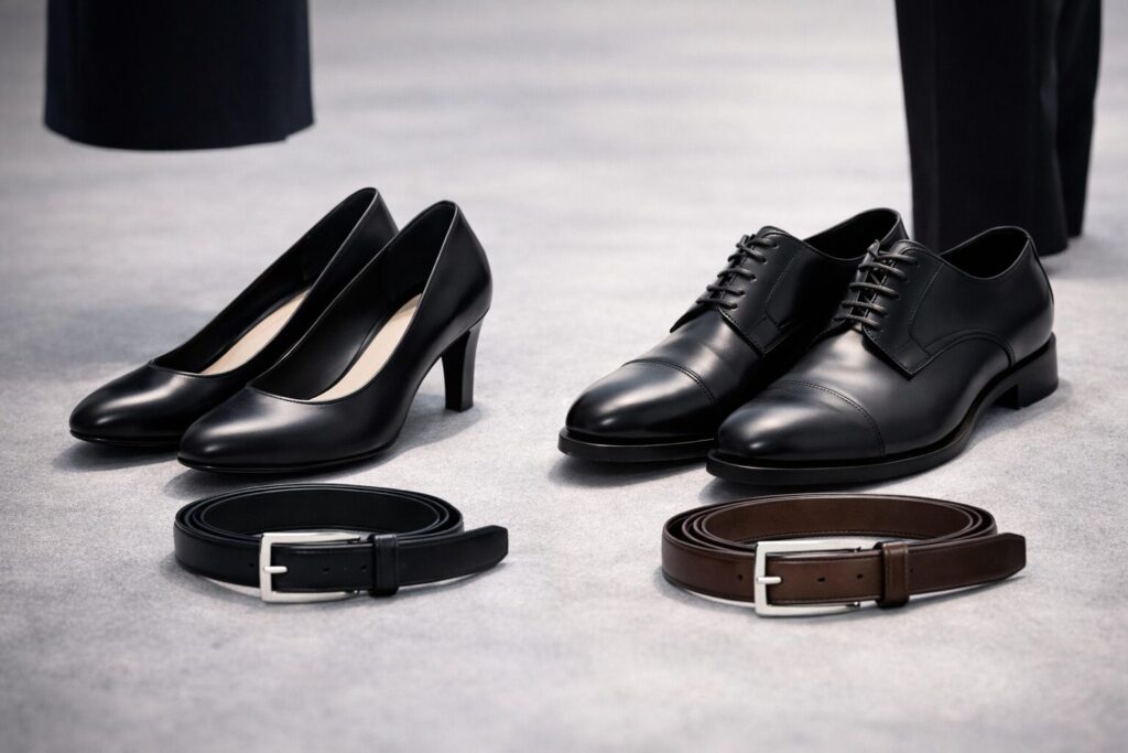 入社式スーツの靴とベルトのマナー