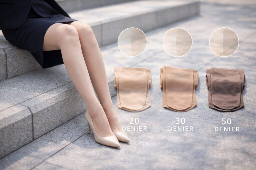 入社式スーツストッキング色とデニール