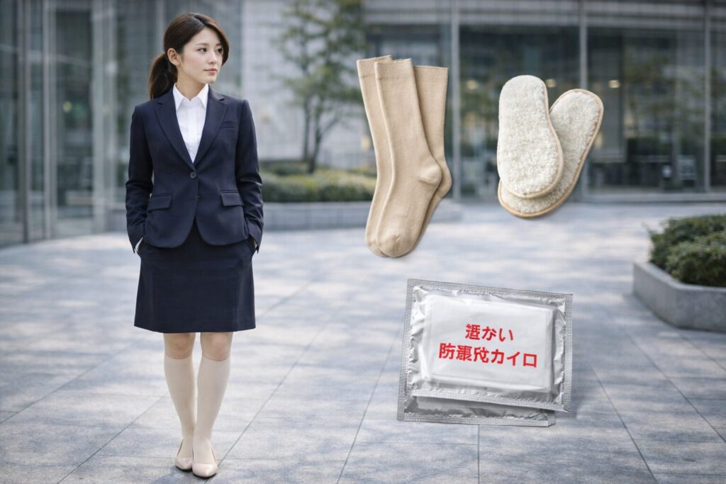 入社式スーツタイツ代わりの防寒術